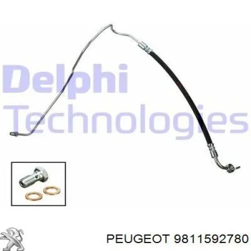 9811592780 Peugeot/Citroen Mangueira do freio traseira direita