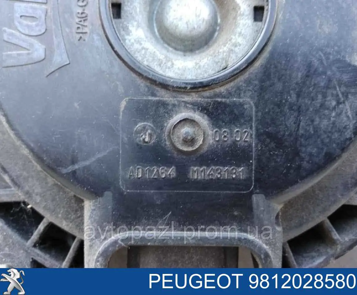 9812028580 Peugeot/Citroen Difusor do radiador de esfriamento, montado com motor e roda de aletas