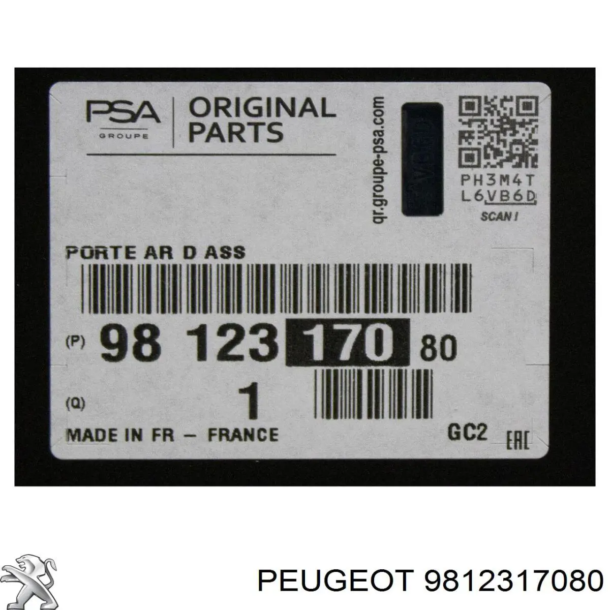 Compre 9812317080 Peugeot/Citroen Porta traseira direita