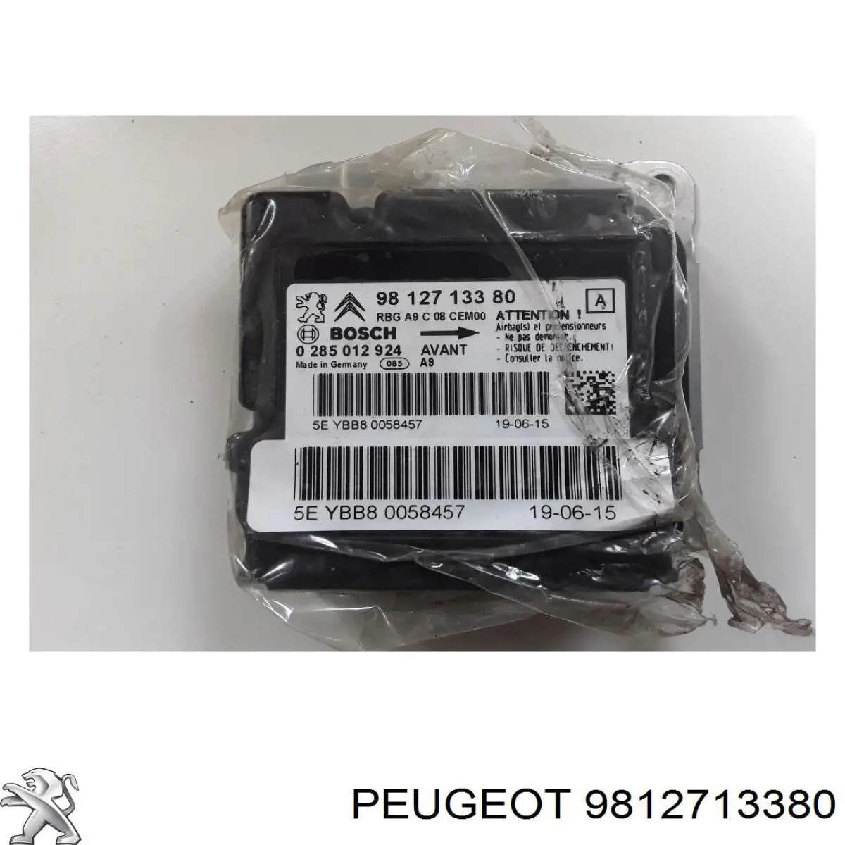 Compre 9812713380 Peugeot/Citroen Módulo processador de controlo da bolsa de ar (Centralina eletrônica AIRBAG)