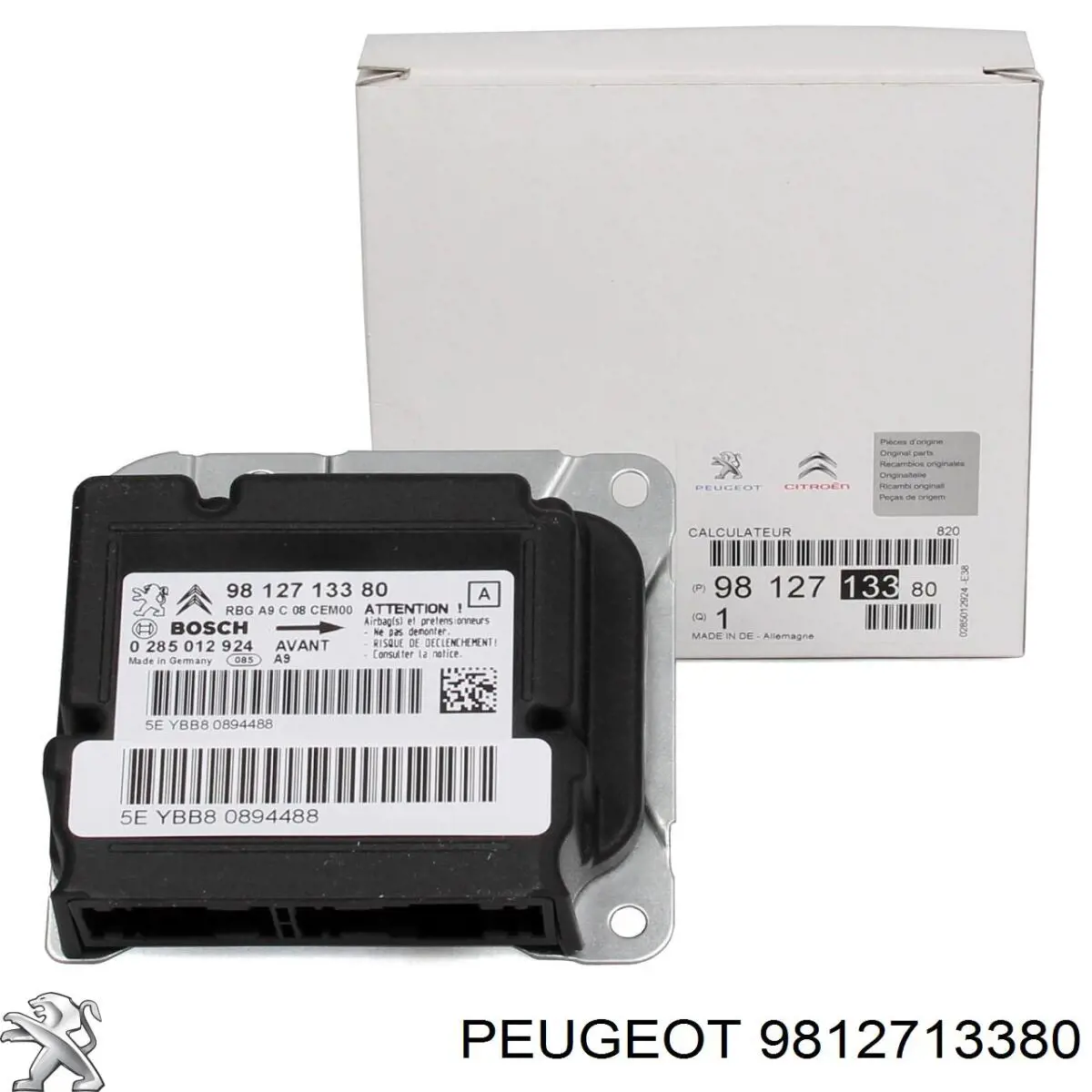 9812713380 Peugeot/Citroen Módulo processador de controlo da bolsa de ar (Centralina eletrônica AIRBAG)