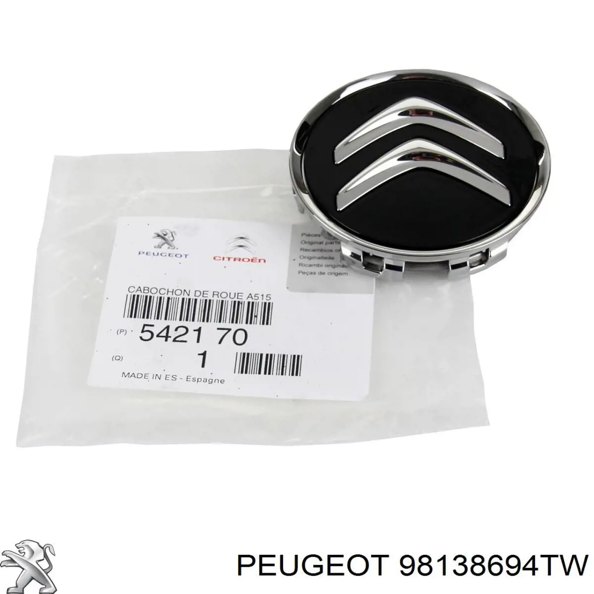 Compre 98138694TW Peugeot/Citroen Coberta de disco de roda