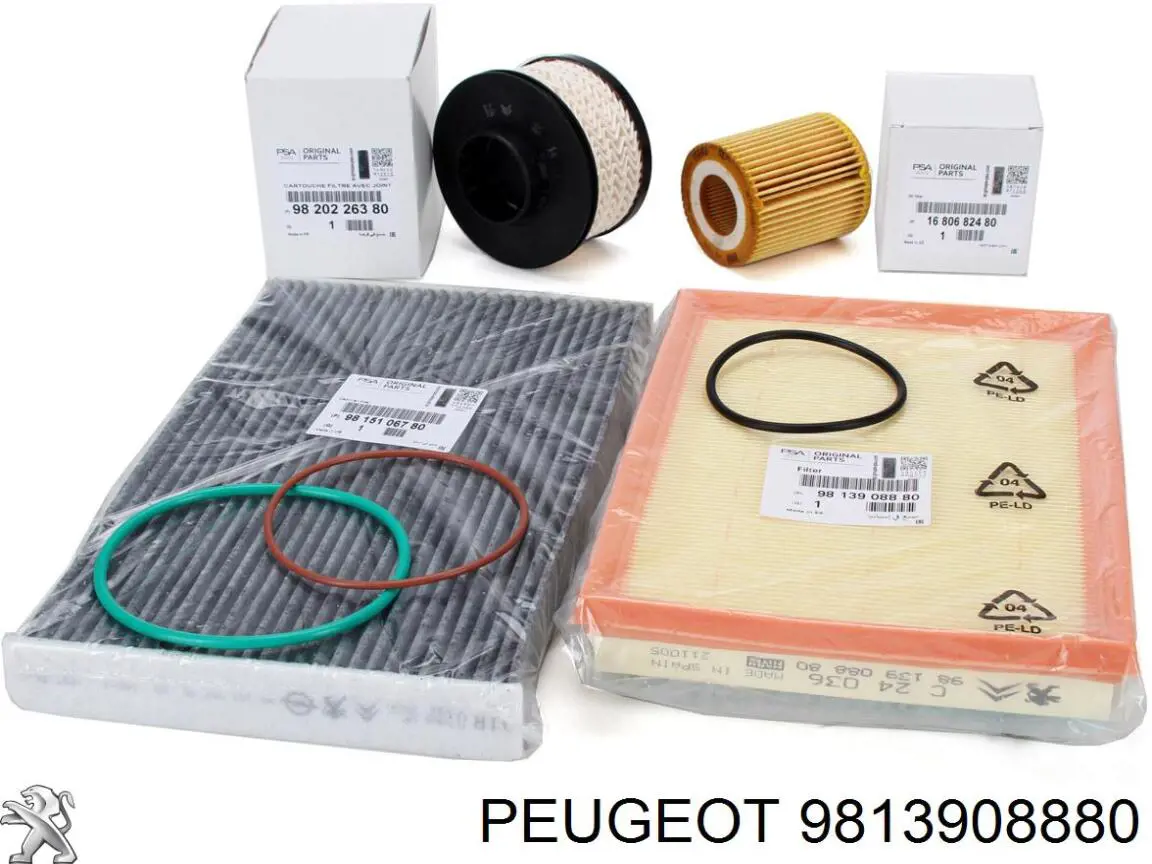 9813908880 Peugeot/Citroen Filtro de ar