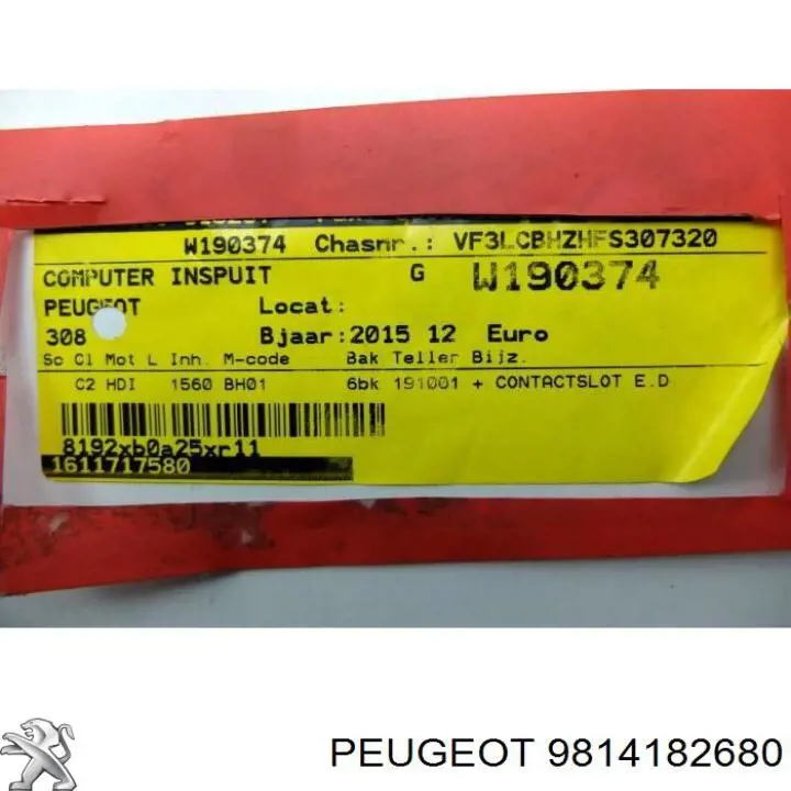9814182680 Peugeot/Citroen Módulo de direção (Centralina eletrônica) de motor