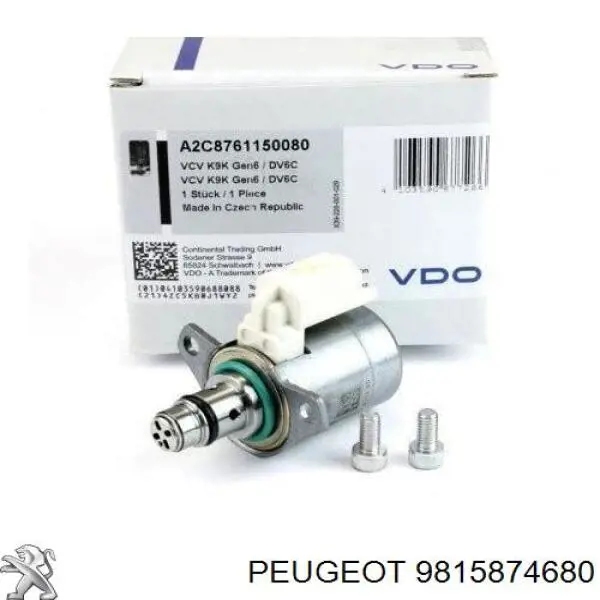 9815874680 Peugeot/Citroen Válvula de regulação de pressão (válvula de redução da Bomba de Combustível de Pressão Alta) Common-Rail-System