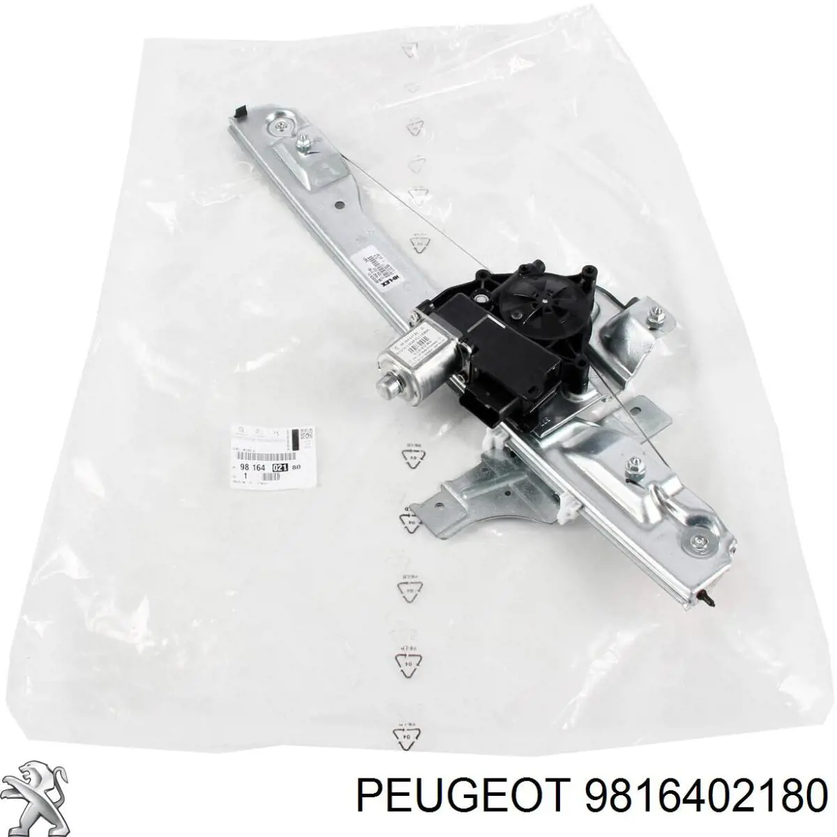 9816402180 Peugeot/Citroen Mecanismo de acionamento de vidro da porta dianteira esquerda
