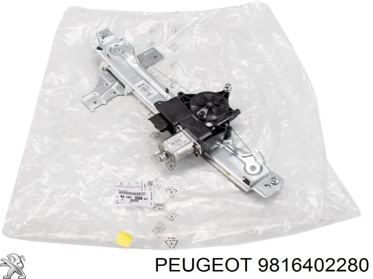 9806088580 Peugeot/Citroen Mecanismo de acionamento de vidro da porta traseira direita