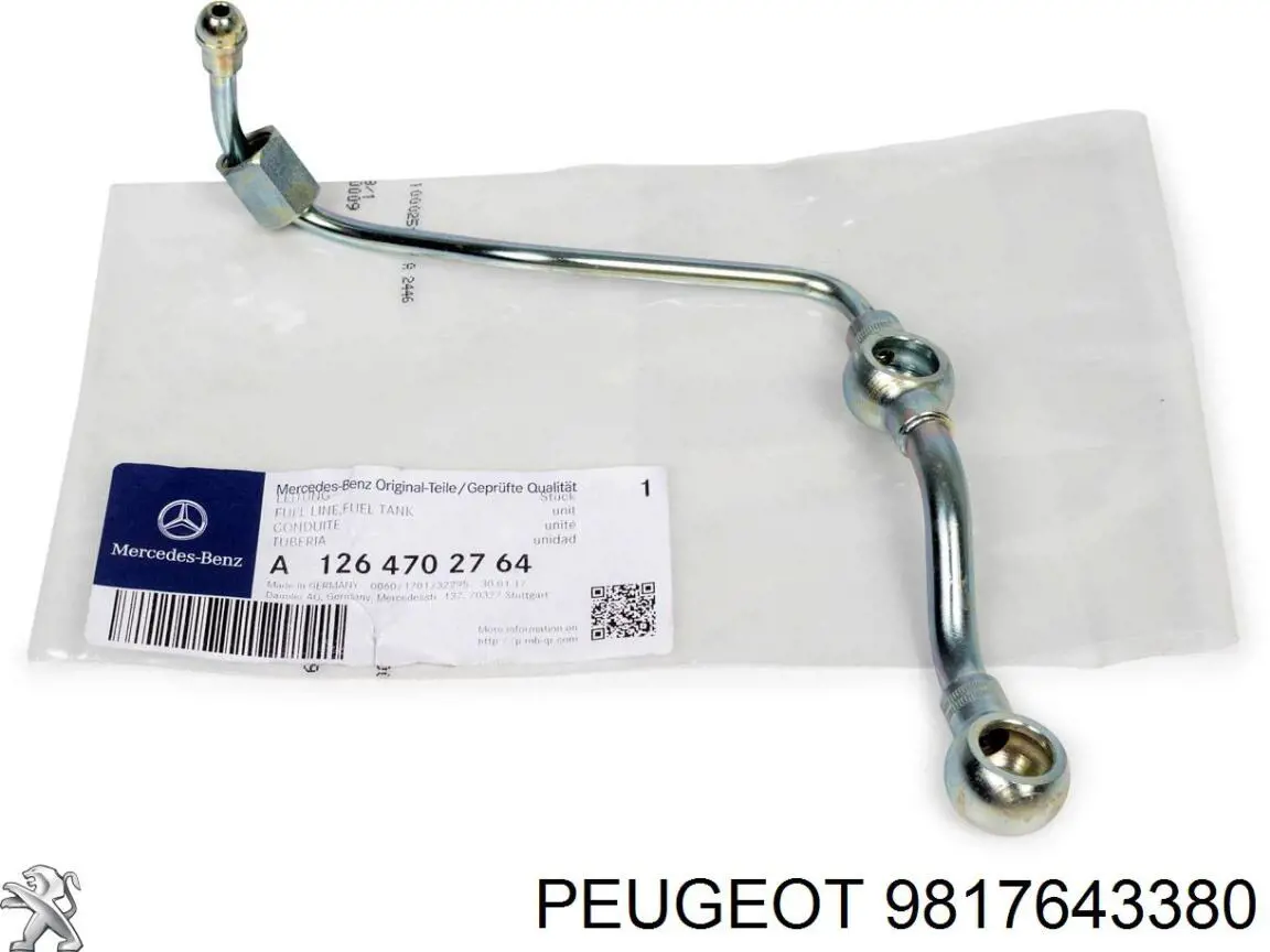 Vedante de tampa de válvulas de motor 9817643380 Peugeot/Citroen