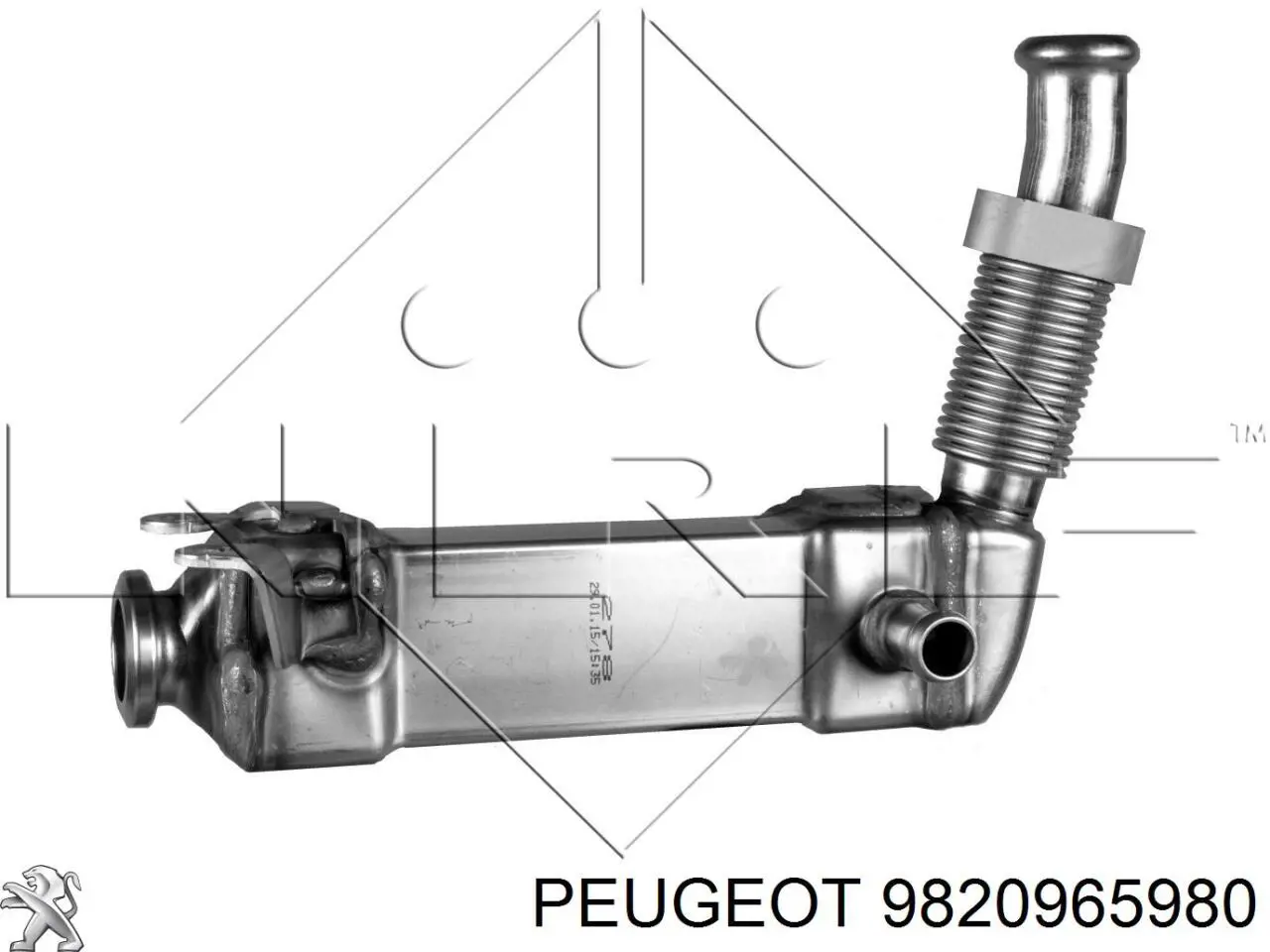 9820965980 Peugeot/Citroen Radiador do sistema EGR de recirculação dos gases de escape