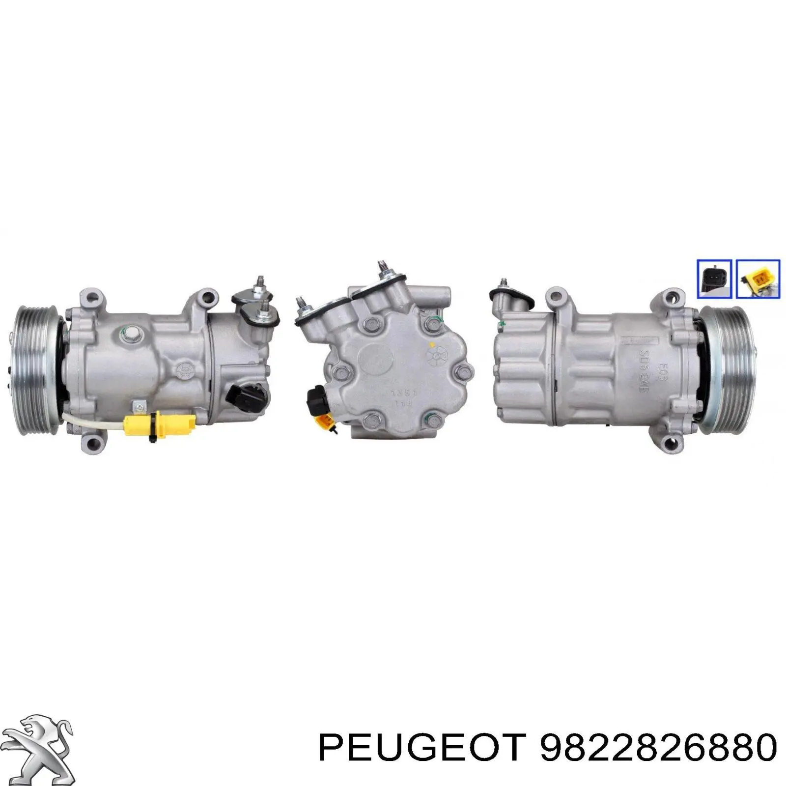 Compressor de aparelho de ar condicionado Peugeot/Citroen 9822826880 preço, a partir de 151,79 USD