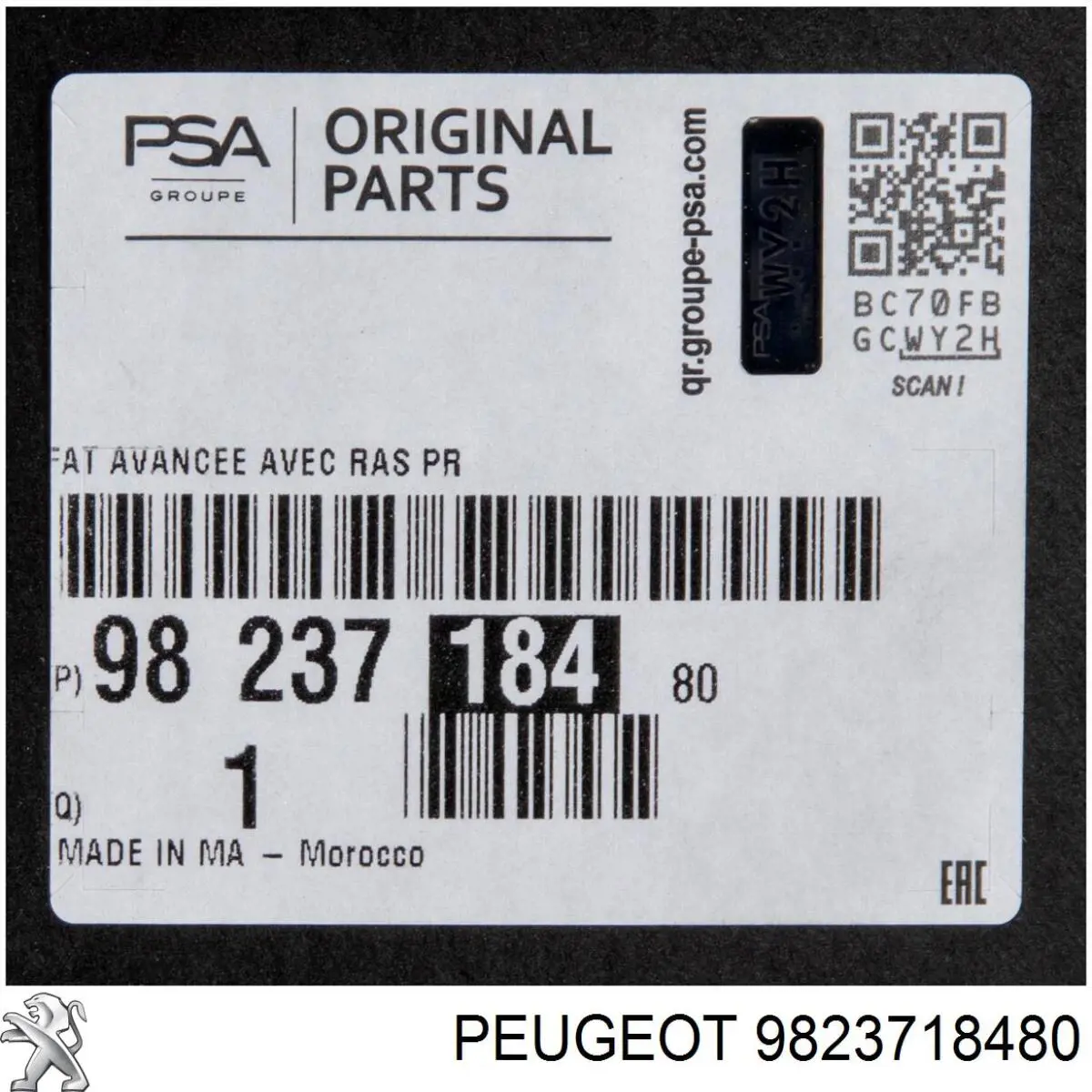 Compre 9823718480 Peugeot/Citroen Suporte do radiador montado (painel de montagem de fixação das luzes)