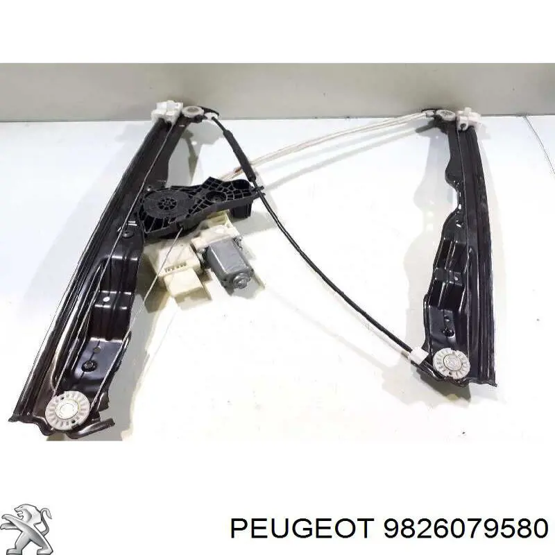 9826079580 Peugeot/Citroen Mecanismo de acionamento de vidro da porta dianteira esquerda