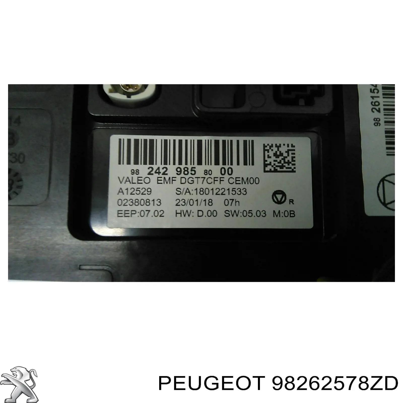 Comutador esquerdo instalado na coluna da direção 98094484ZD Peugeot/Citroen