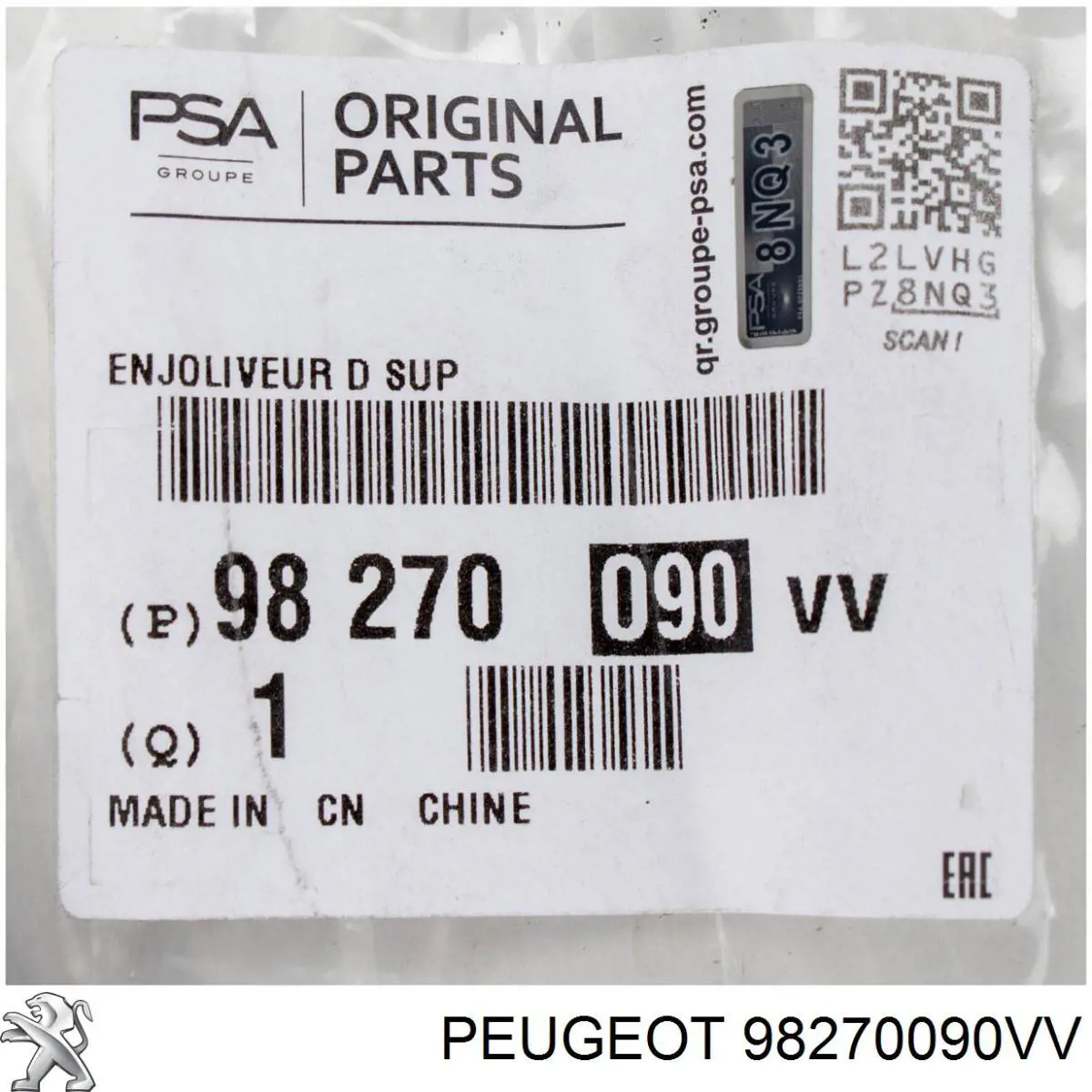 Compre 98270090VV Peugeot/Citroen Moldura do teto direita