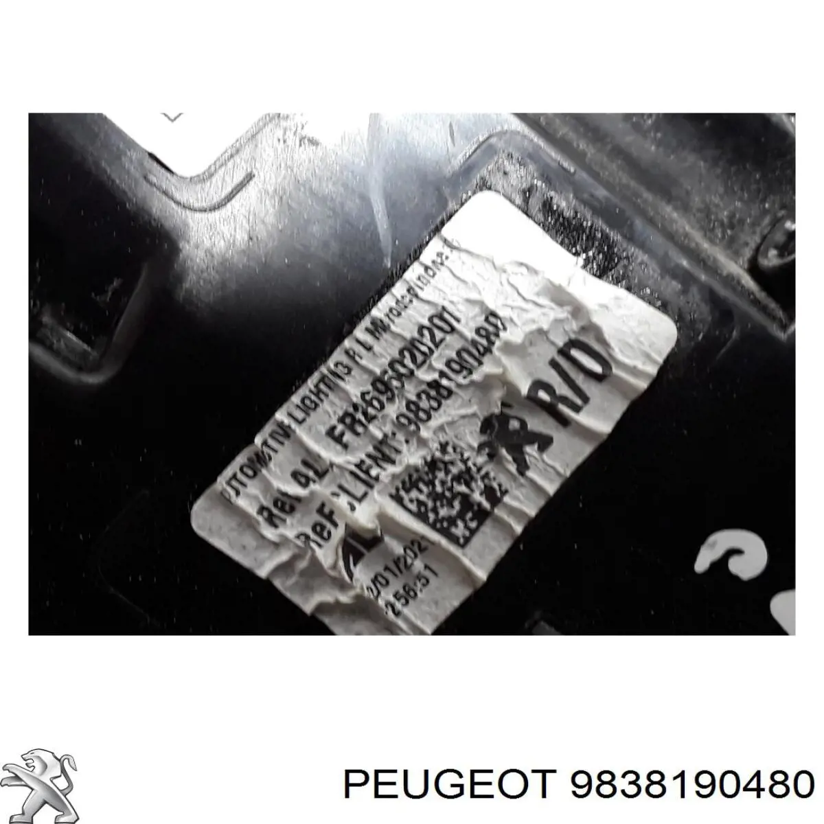 Lanterna traseira direita externa Peugeot/Citroen 9838190480