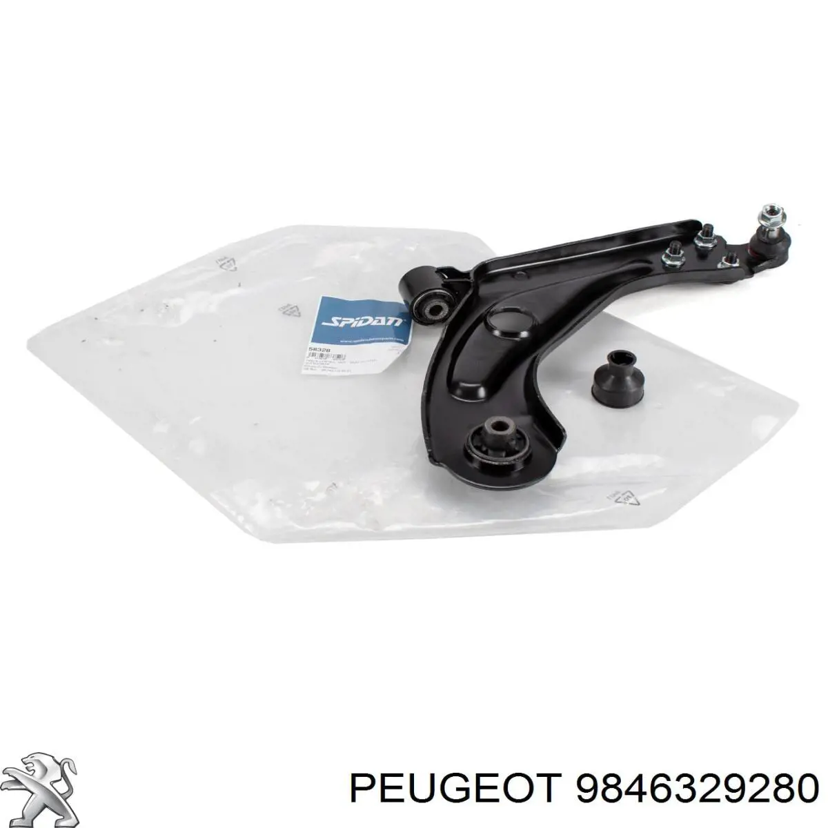 9846329280 Peugeot/Citroen Braço oscilante inferior direito de suspensão dianteira
