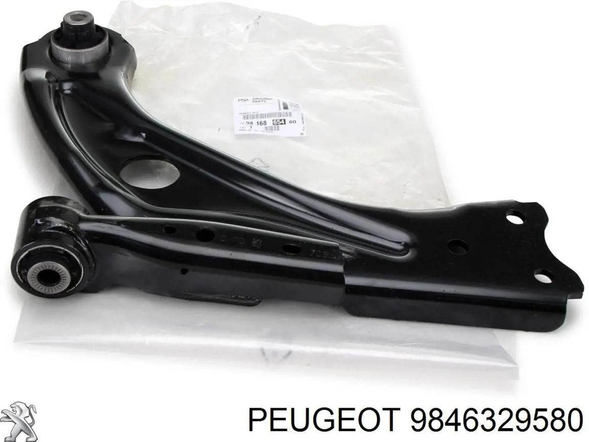 9846329580 Peugeot/Citroen Braço oscilante inferior esquerdo de suspensão dianteira