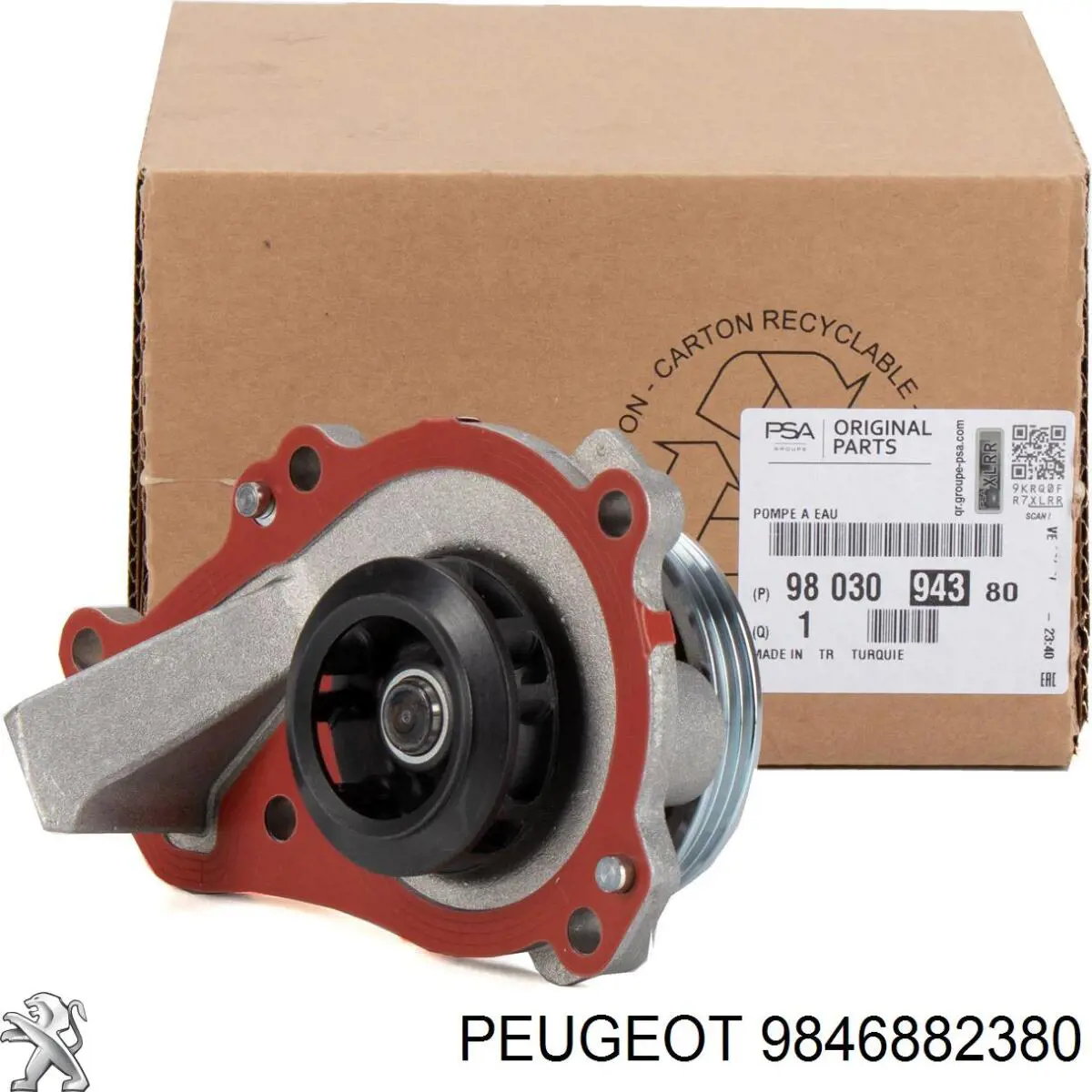9846882380 Peugeot/Citroen Bomba de água (bomba) de esfriamento