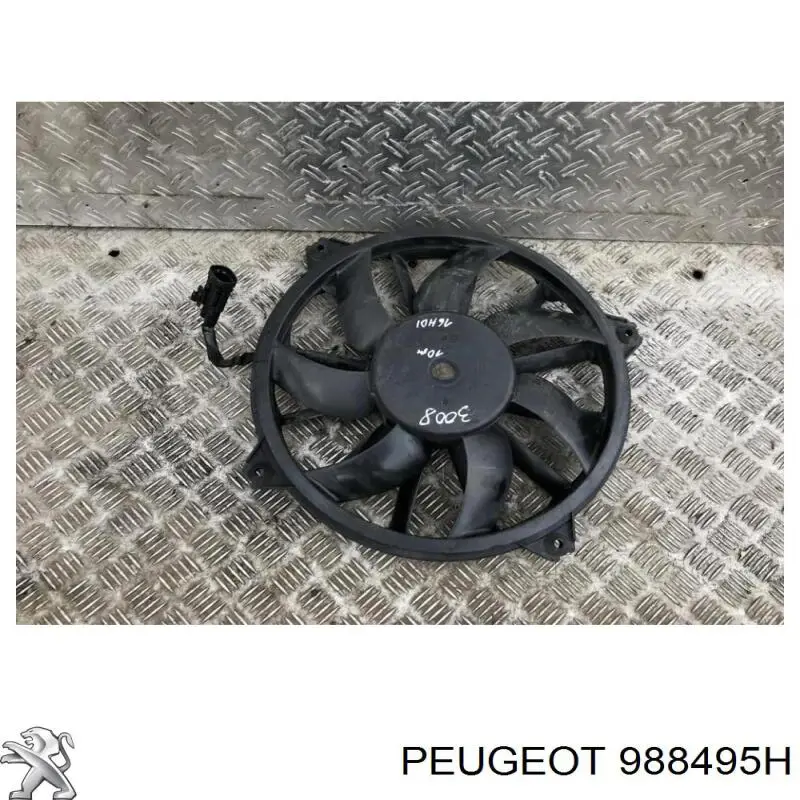988495H Peugeot/Citroen Ventilador elétrico de esfriamento montado (motor + roda de aletas)