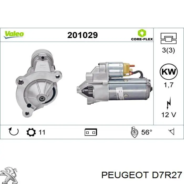 Compre D7R27 Peugeot/Citroen Motor de arranco