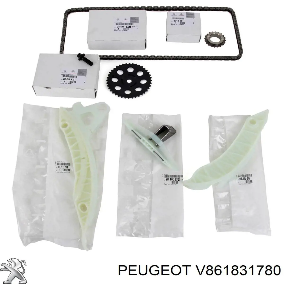 Cadeia do mecanismo de distribuição de gás, kit Peugeot/Citroen V861831780 preço, a partir de 125,22 USD
