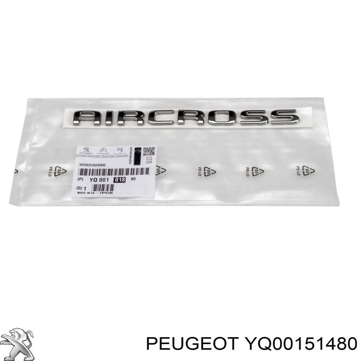 Compre YQ00151480 Peugeot/Citroen Emblema de tampa de porta-malas (emblema de firma)