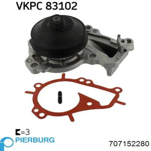 Bomba de água (bomba) de esfriamento Pierburg 707152280 preço, a partir de 75,92 USD
