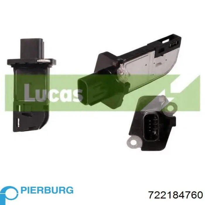 Compre 722184760 Pierburg Sensor de fluxo (consumo) de ar, medidor de consumo M.A.F. - (Mass Airflow)