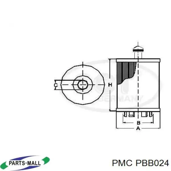 Filtro de óleo PBB024 Parts-Mall