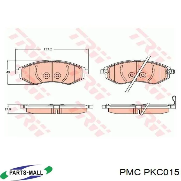 PKC015 Parts-Mall Sapatas do freio dianteiras de disco