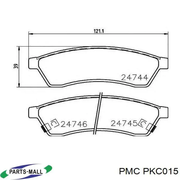 Sapatas do freio dianteiras de disco Parts-Mall PKC015 preço, a partir de 25,64 USD