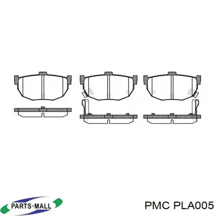 Sapatas do freio traseiras de tambor Parts-Mall PLA005