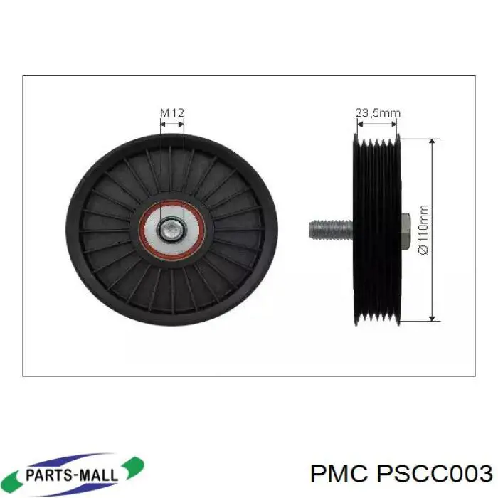 Compre PSCC003 Parts-Mall Rolo parasita da correia de transmissão