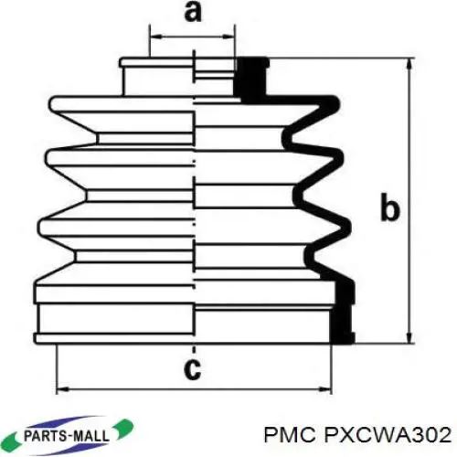 Bota de proteção externa de junta homocinética do semieixo dianteiro PXCWA302 Parts-Mall