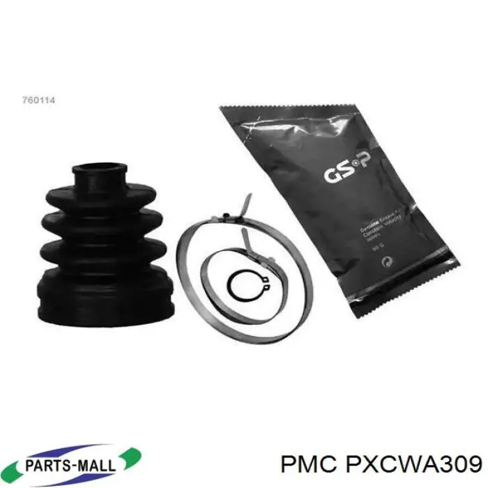 PXCWA309 Parts-Mall Bota de proteção interna de junta homocinética do semieixo dianteiro