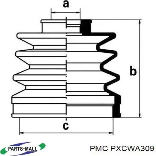 Compre PXCWA309 Parts-Mall Bota de proteção interna de junta homocinética do semieixo dianteiro