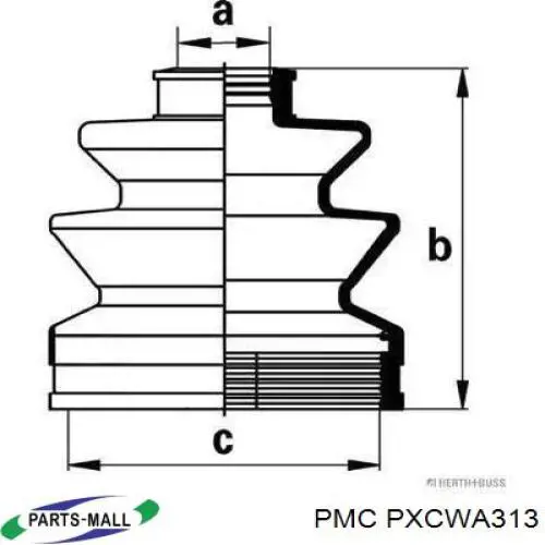 Bota de proteção externa direita de junta homocinética Parts-Mall PXCWA313 preço, a partir de 13,31 USD