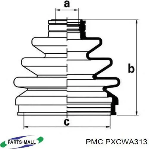 Bota de proteção externa direita de junta homocinética Parts-Mall PXCWA313 preço, a partir de 13,31 USD