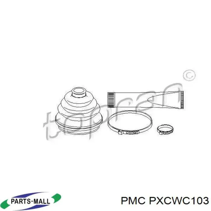 Bota de proteção externa de junta homocinética do semieixo dianteiro PXCWC103 Parts-Mall