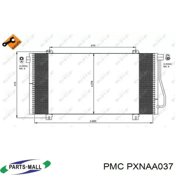 Compre PXNAA037 Parts-Mall Difusor do radiador de esfriamento, montado com motor e roda de aletas