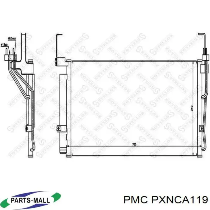 Radiador de aparelho de ar condicionado 606HN2050 TYC