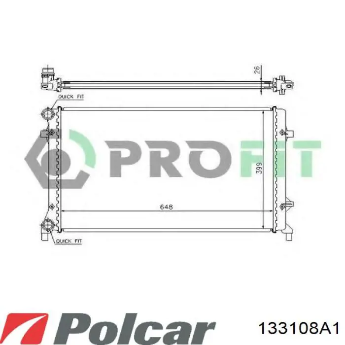 Radiador de esfriamento de motor Polcar 133108A1 preço, a partir de 73,52 USD