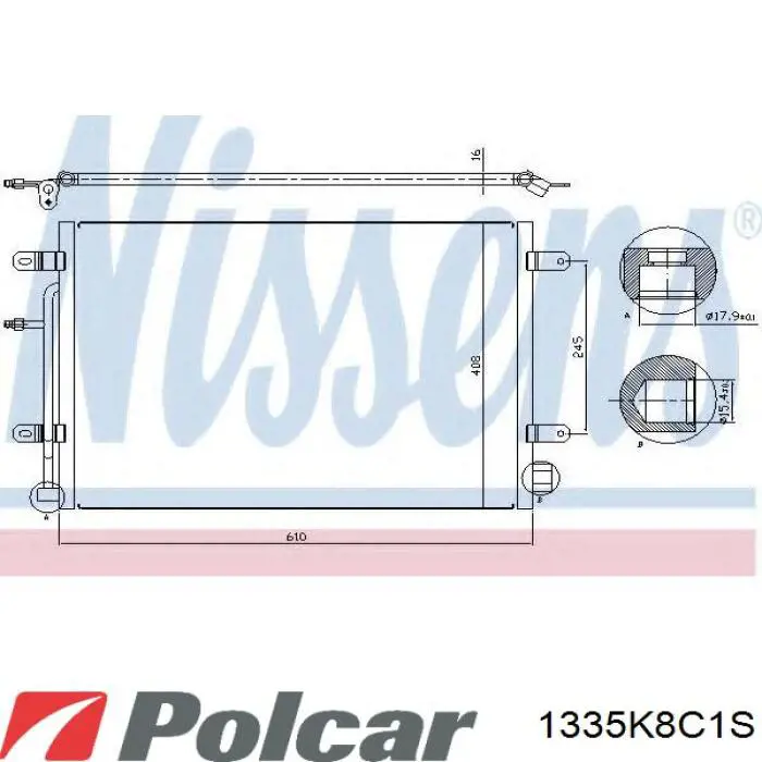 Radiador de aparelho de ar condicionado 0030160015 Depo/Loro/Abakus