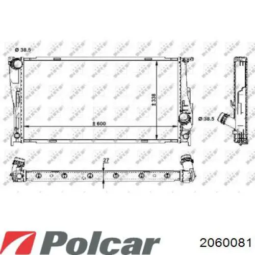2060081 Polcar Radiador de esfriamento de motor