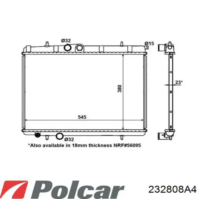 Compre 232808A4 Polcar Radiador de esfriamento de motor