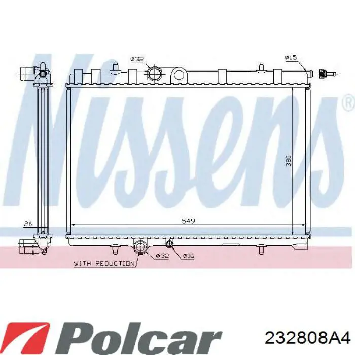 Radiador de esfriamento de motor Polcar 232808A4 preço, a partir de 67,86 USD