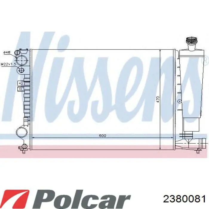 Radiador de esfriamento de motor 2380081 Polcar