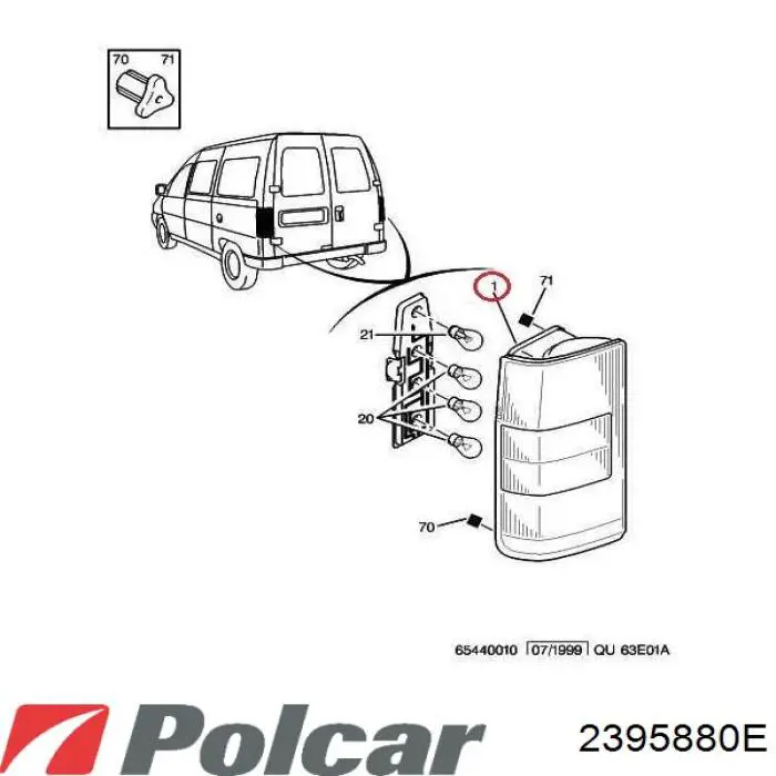 Lanterna traseira direita Polcar 2395880E preço, a partir de 62,55 USD