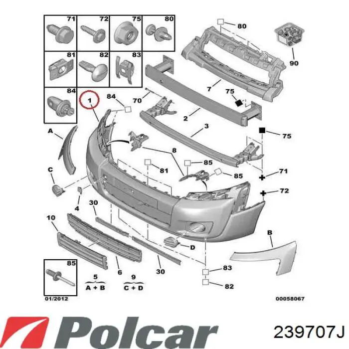 Pára-choque dianteiro Polcar 239707J preço, a partir de 145,10 USD
