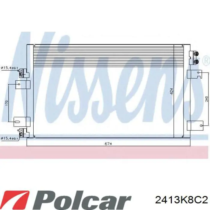 2413K8C2 Polcar Radiador de aparelho de ar condicionado